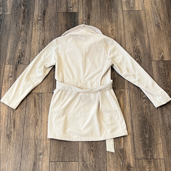 The North Face TNF Apex Women’s Large Cream Zip-Front Long Jacket with Waist Tie - Picture 6 of 16